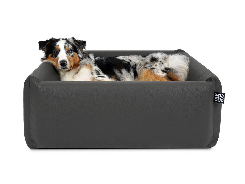 Hundebett aus Kunstleder mit Schaumstoffpolsterung 60x22x42cm Farbe schwarz  VidaXL - Habitium®