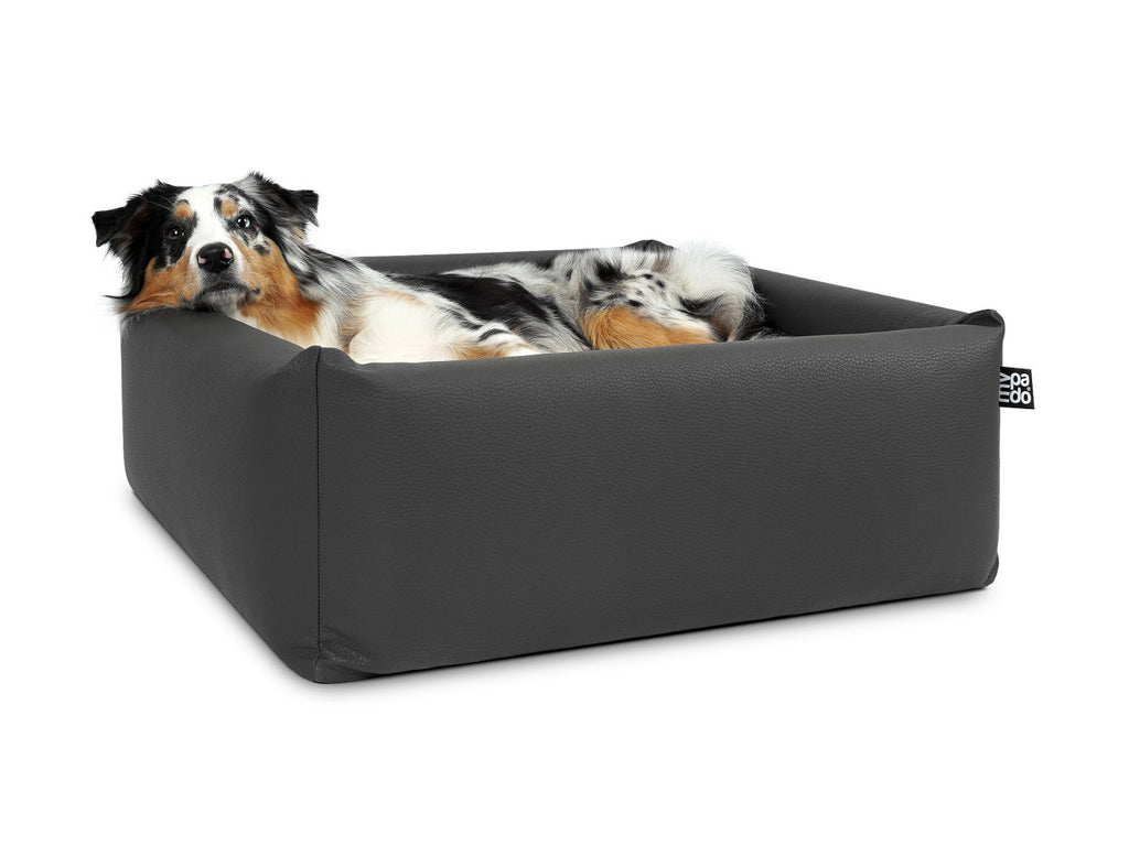 Hundebett aus Kunstleder mit Schaumstoffpolsterung 60x22x42cm Farbe schwarz  VidaXL - Habitium®